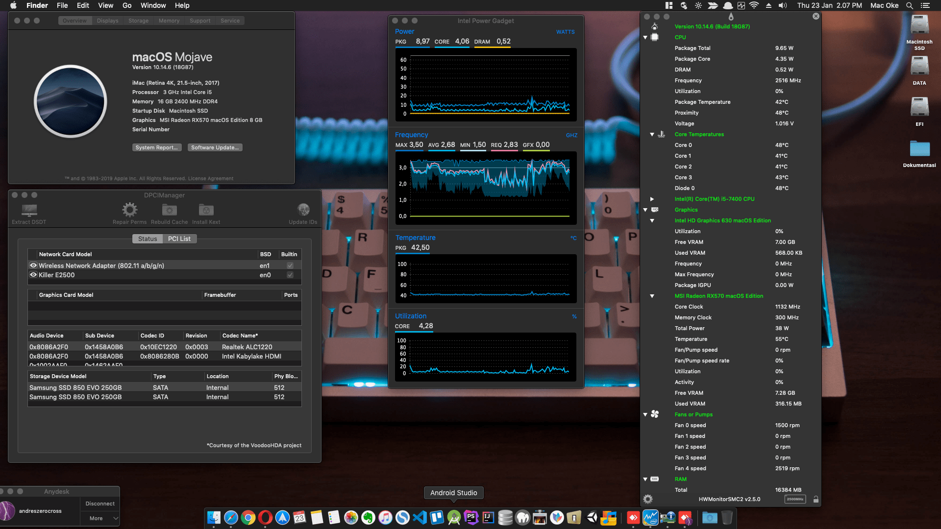 Success Hackintosh macOS Mojave 10.14.6 Build 18G87 in Gigabyte GA-H270-Gaming 3 + Intel Core i5 7400 + MSI RX 570 Armor